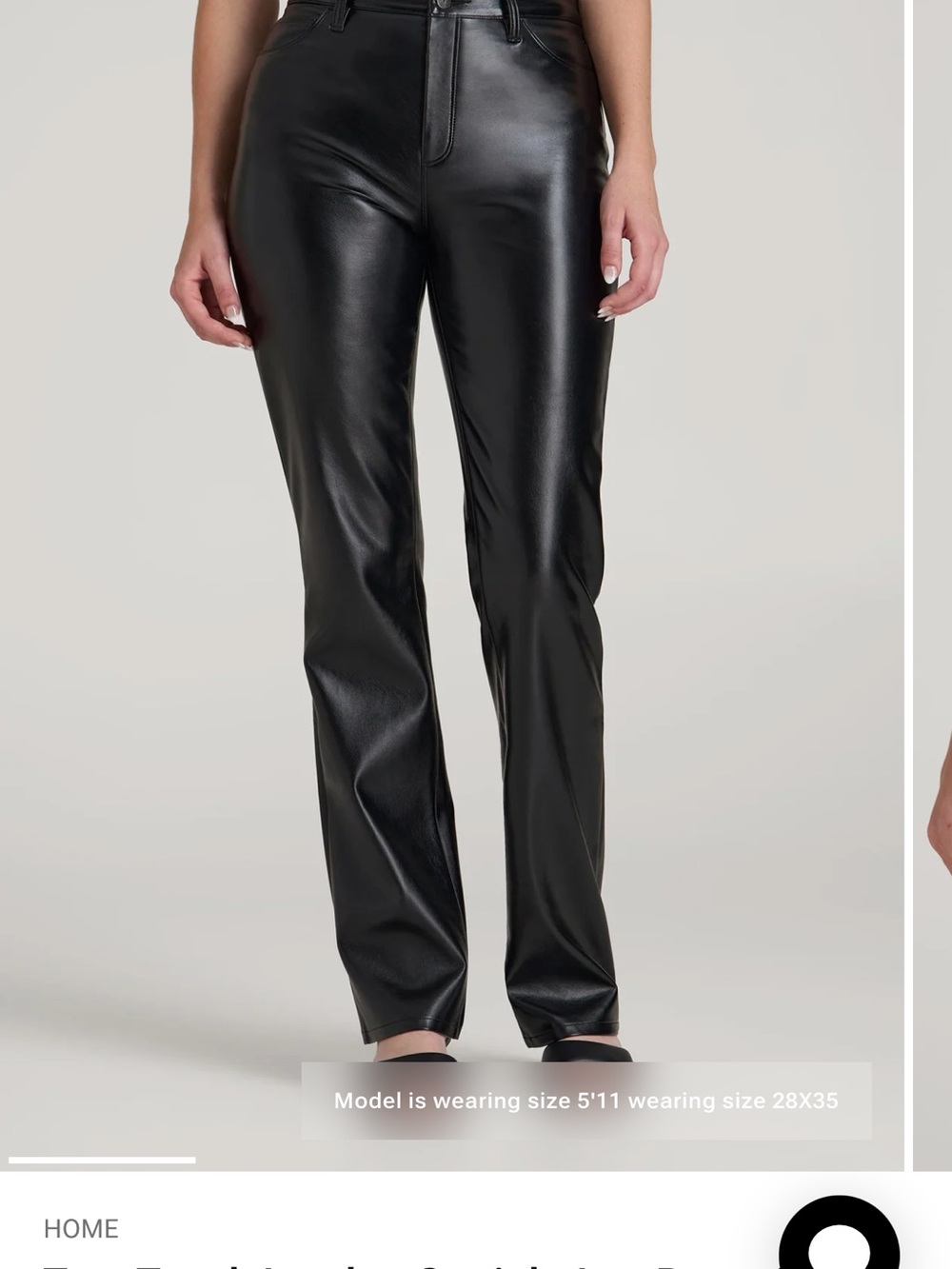 NWT American Tall True Touch Leather Straight Leg Pants 31x35